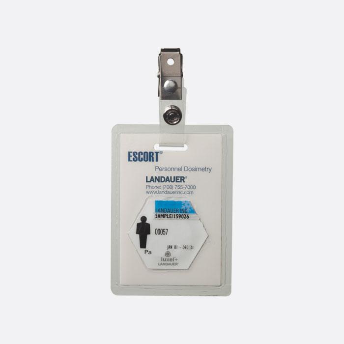 landauer escort dosimeter badge for occupational radiation monitoring and safety of military and first responders personnel