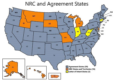 NRC agreement states map