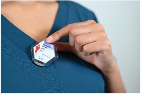 A dosimeter is worn to measure radiation exposure